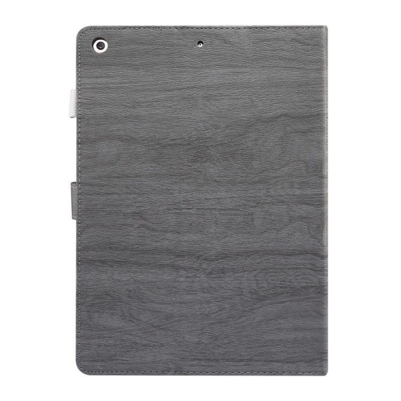 Flip Cover Læder iPad 10.2" (2019) (2020) Grå Enkay Træ Tekstur Original