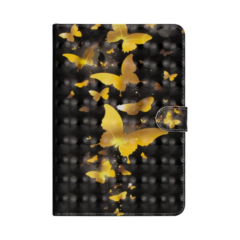 Flip Cover Læder iPad 10.2" (2019) (2020) Gule Sommerfugle