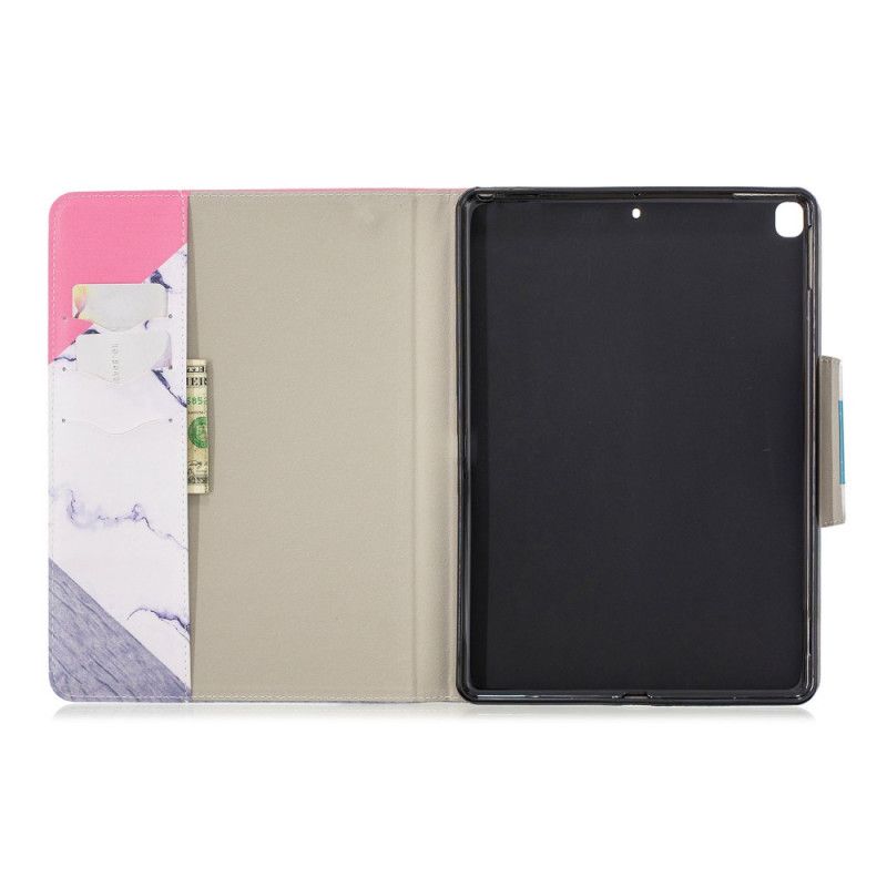 Flip Cover Læder iPad 10.2" (2019) (2020) Hvid Marmor Design Original