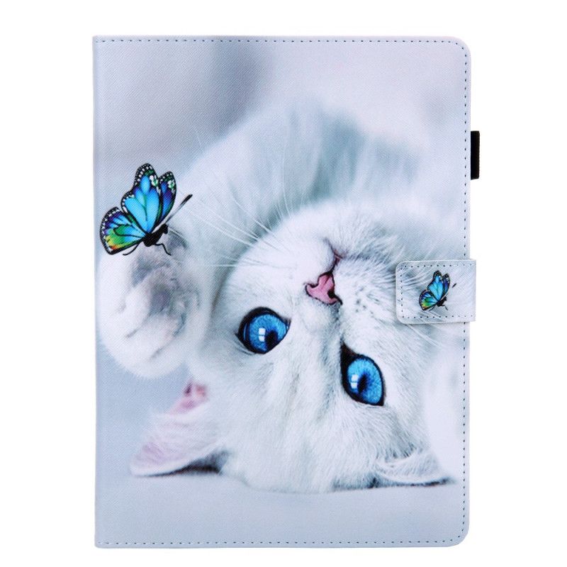 Flip Cover Læder iPad 10.2" (2019) (2020) Hvid Sommerfugleserie