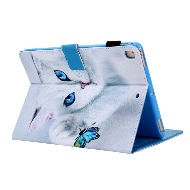 Flip Cover Læder iPad 10.2" (2019) (2020) Hvid Sommerfugleserie