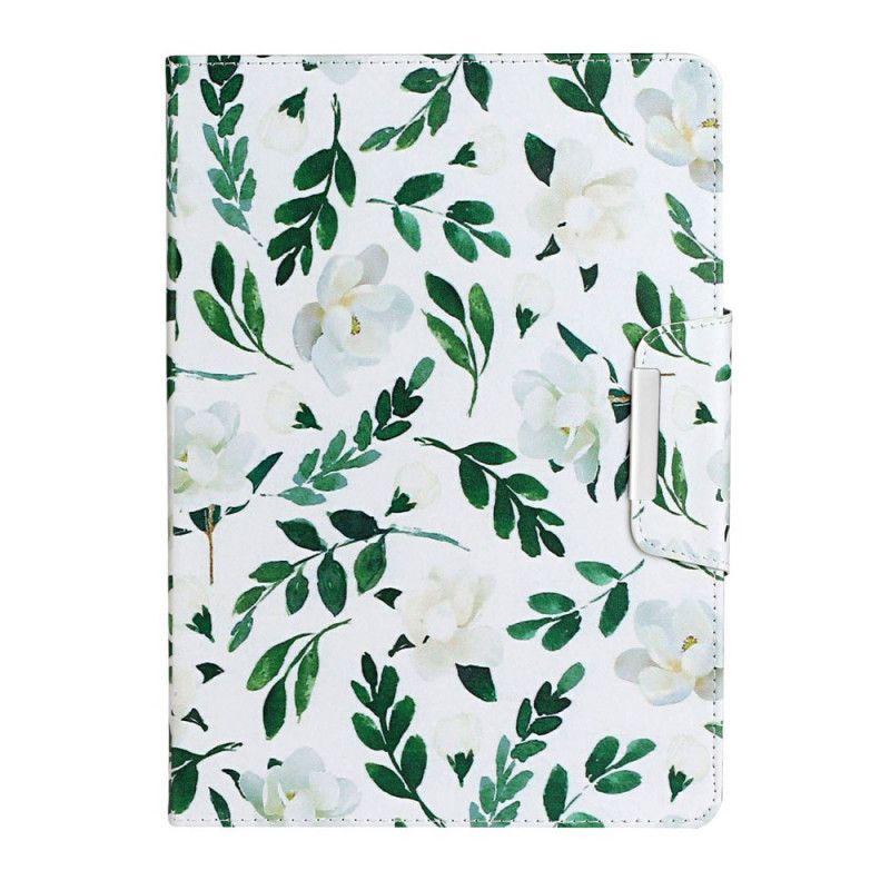 Flip Cover Læder iPad 10.2" (2019) (2020) Hvid Ultimative Blomster