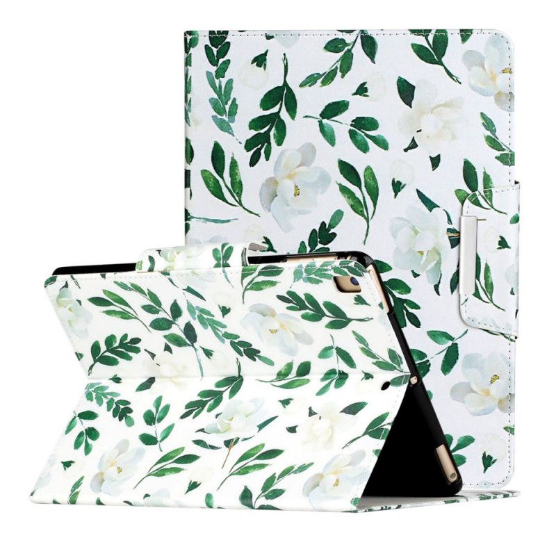 Flip Cover Læder iPad 10.2" (2019) (2020) Hvid Ultimative Blomster