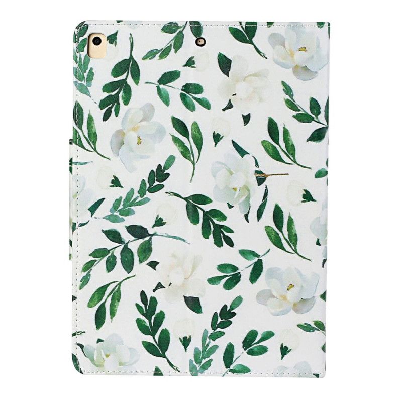 Flip Cover Læder iPad 10.2" (2019) (2020) Hvid Ultimative Blomster