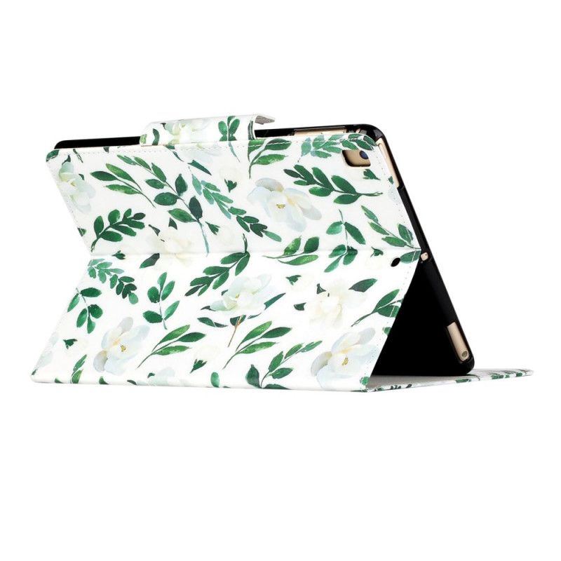 Flip Cover Læder iPad 10.2" (2019) (2020) Hvid Ultimative Blomster