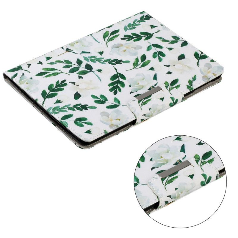 Flip Cover Læder iPad 10.2" (2019) (2020) Hvid Ultimative Blomster