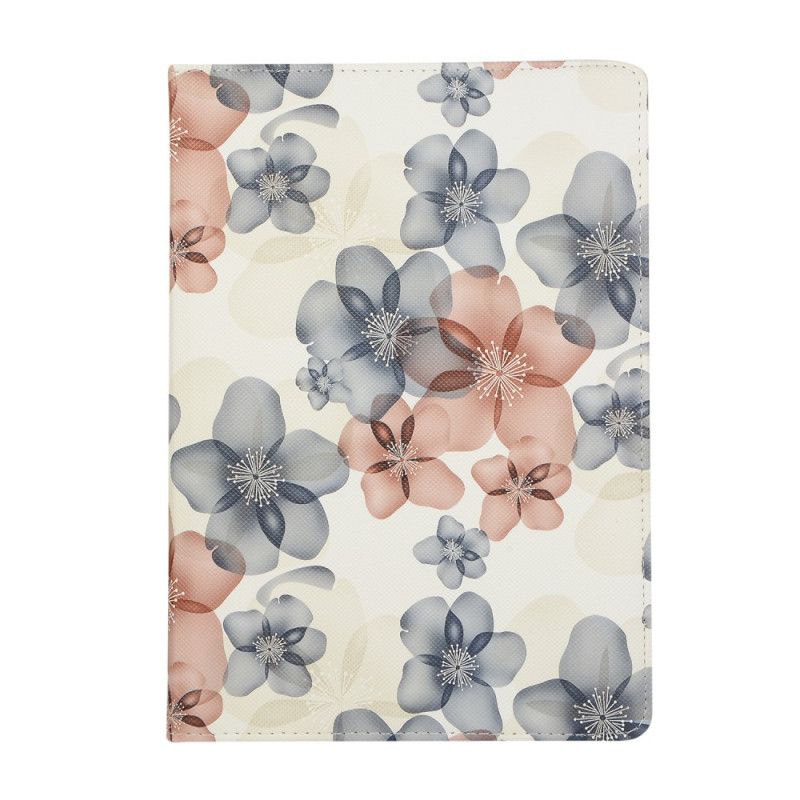 Flip Cover Læder iPad 10.2" (2019) (2020) Sort 360 ° Roterbar Blomster Beskyttelse