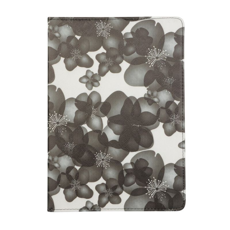 Flip Cover Læder iPad 10.2" (2019) (2020) Sort 360 ° Roterbar Blomster Beskyttelse