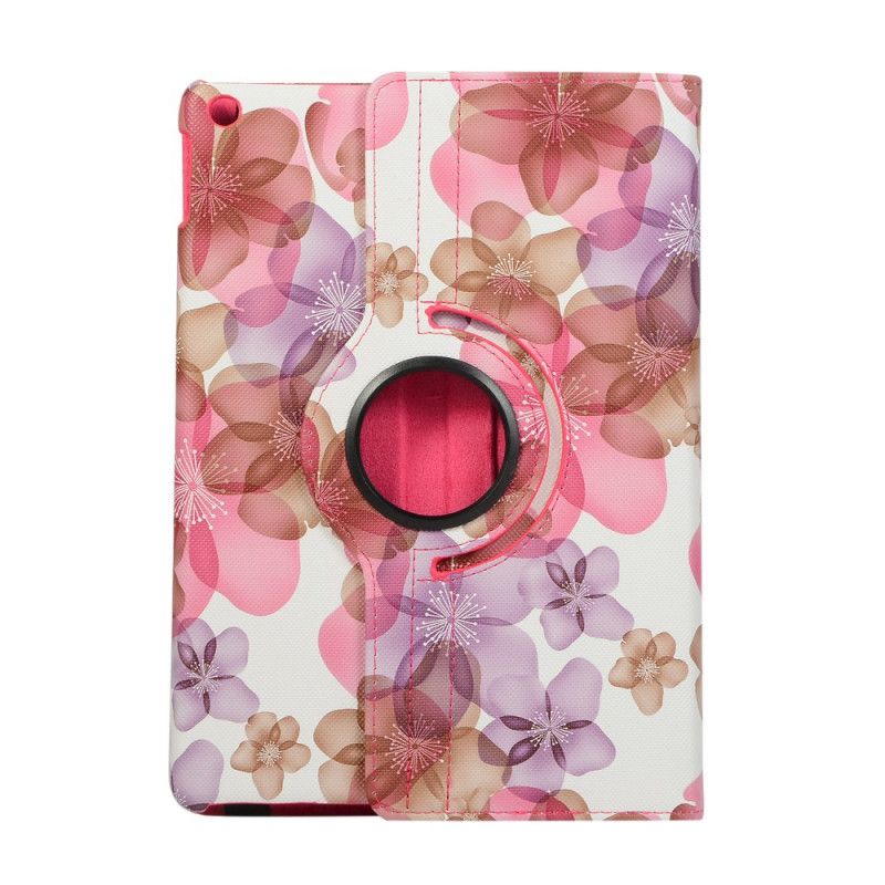 Flip Cover Læder iPad 10.2" (2019) (2020) Sort 360 ° Roterbar Blomster Beskyttelse