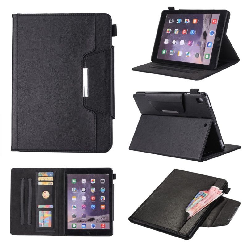 Flip Cover Læder iPad 10.2" (2019) (2020) Sort Kunstlæder Sølvlås