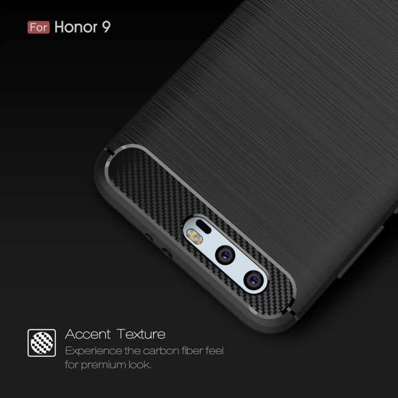 Cover Honor 9 Sort Børstet Kulfiber