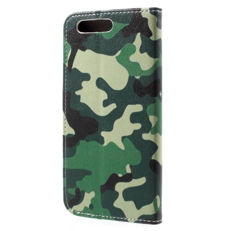 Flip Cover Læder Honor 9 Militær Camouflage Beskyttelse