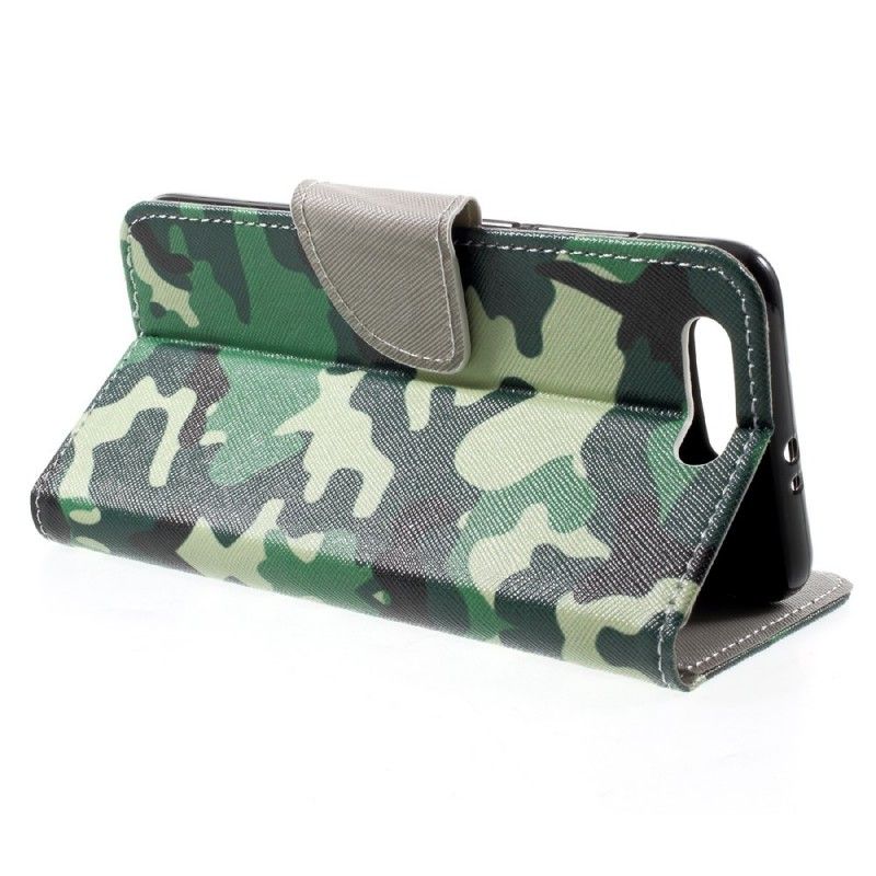 Flip Cover Læder Honor 9 Militær Camouflage Beskyttelse