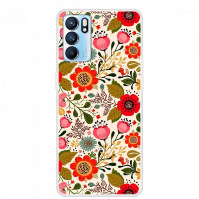 Cover Oppo Reno 6 5g Blomstertapet