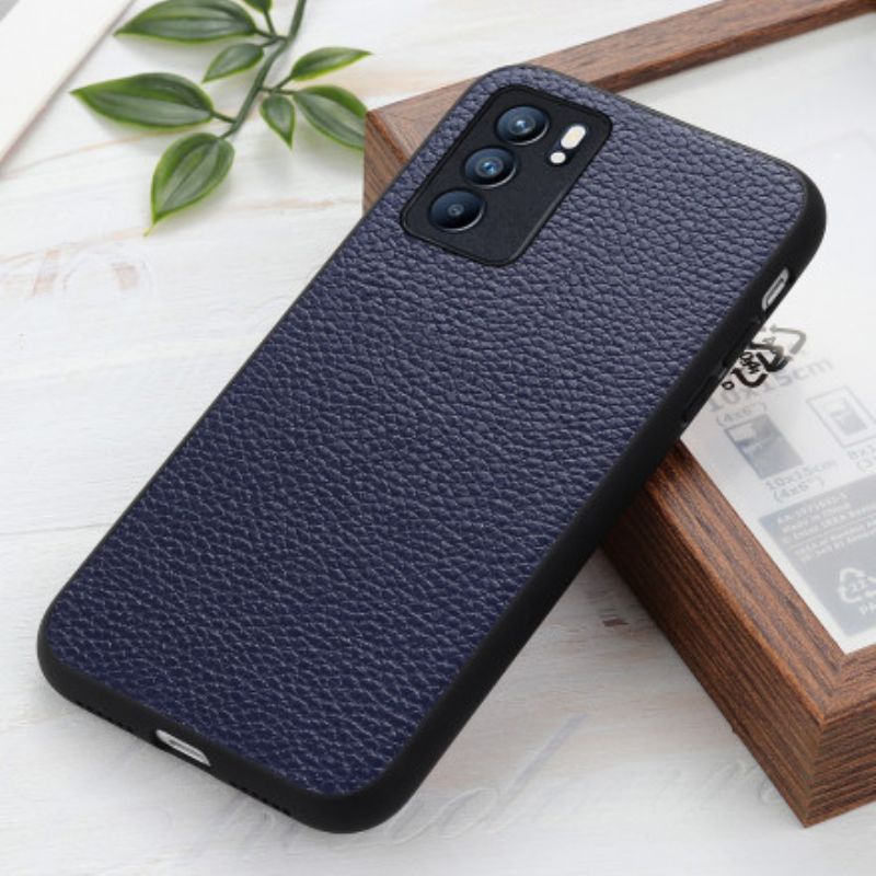 Cover Oppo Reno 6 5g Telefon Etui Ægte Litchi-læder