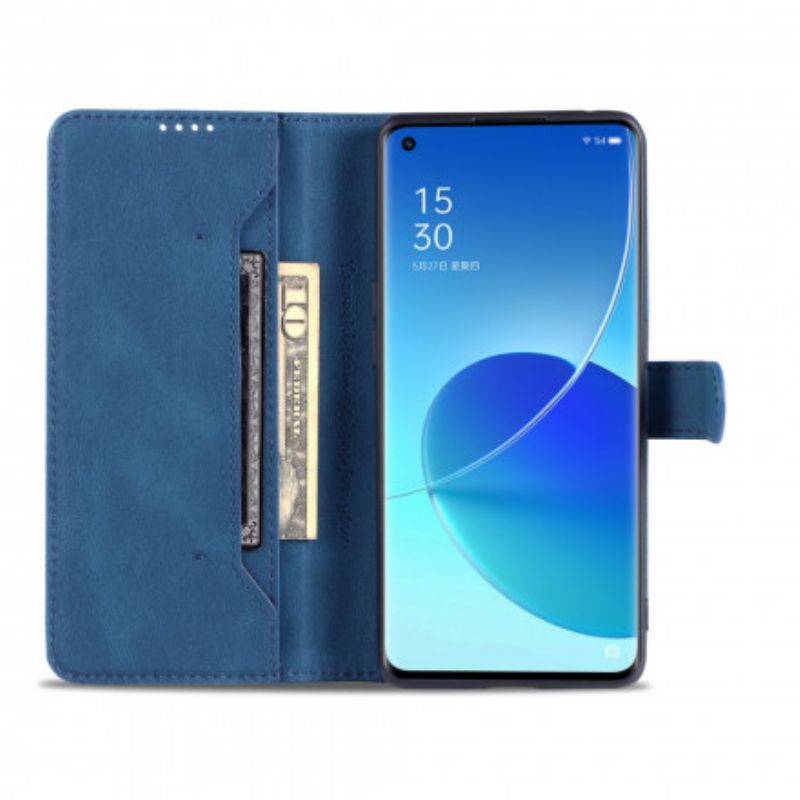 Flip Cover Oppo Reno 6 5g Azns Lædereffekt Couture