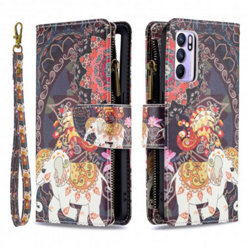 Flip Cover Oppo Reno 6 5g Elephant Lynlåslomme