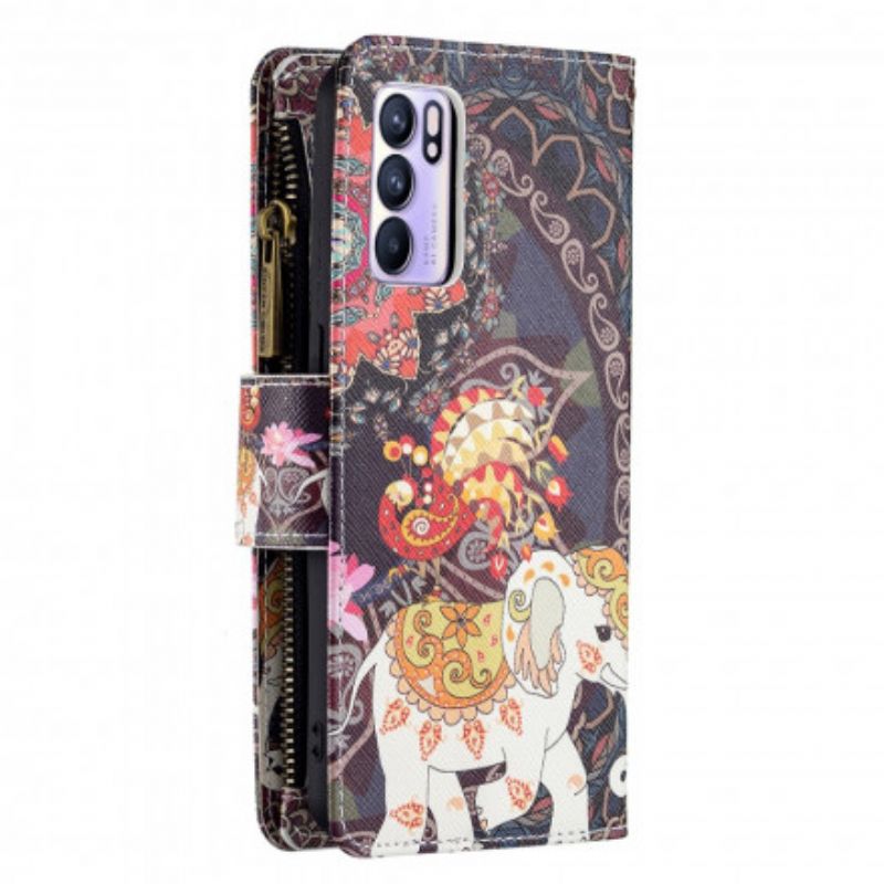 Flip Cover Oppo Reno 6 5g Elephant Lynlåslomme