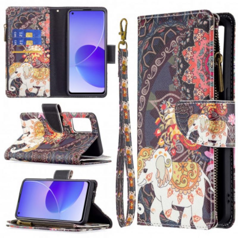 Flip Cover Oppo Reno 6 5g Elephant Lynlåslomme