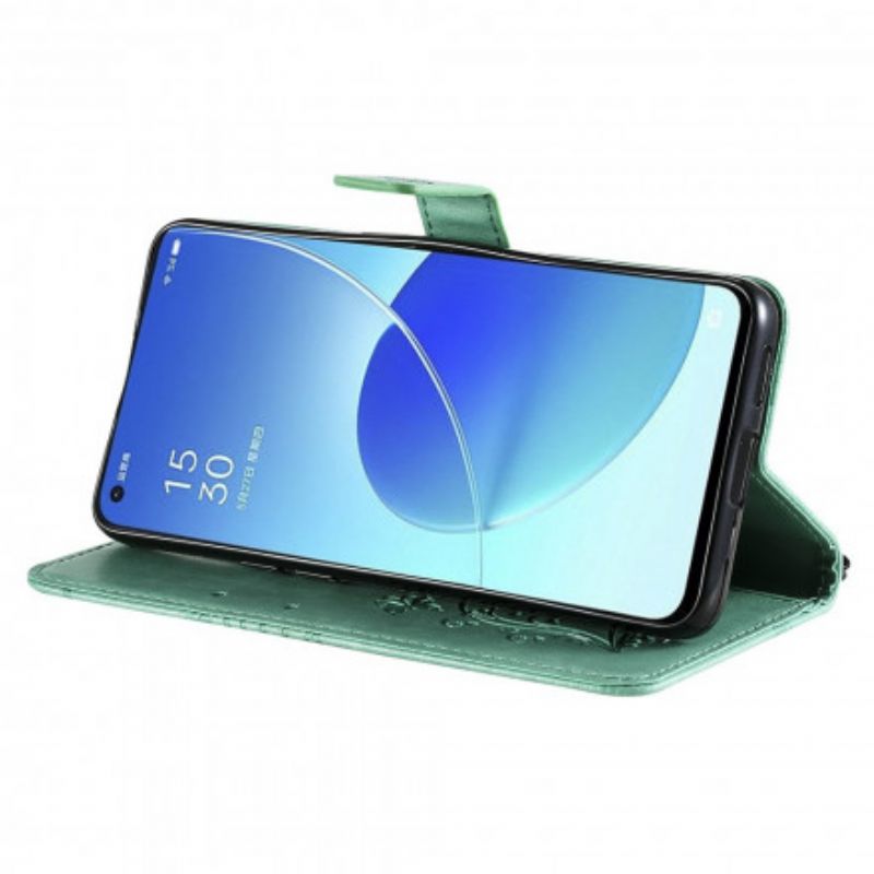 Flip Cover Oppo Reno 6 5g Kæmpe Strammesommerfugle