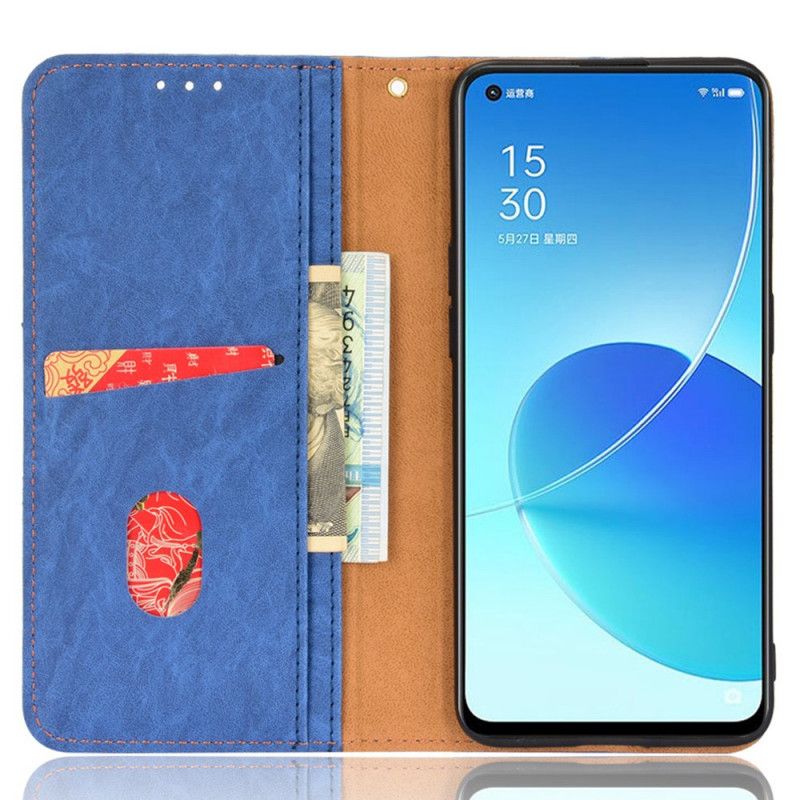 Flip Cover Oppo Reno 6 5g Kunstlæder Bicolor Oblique