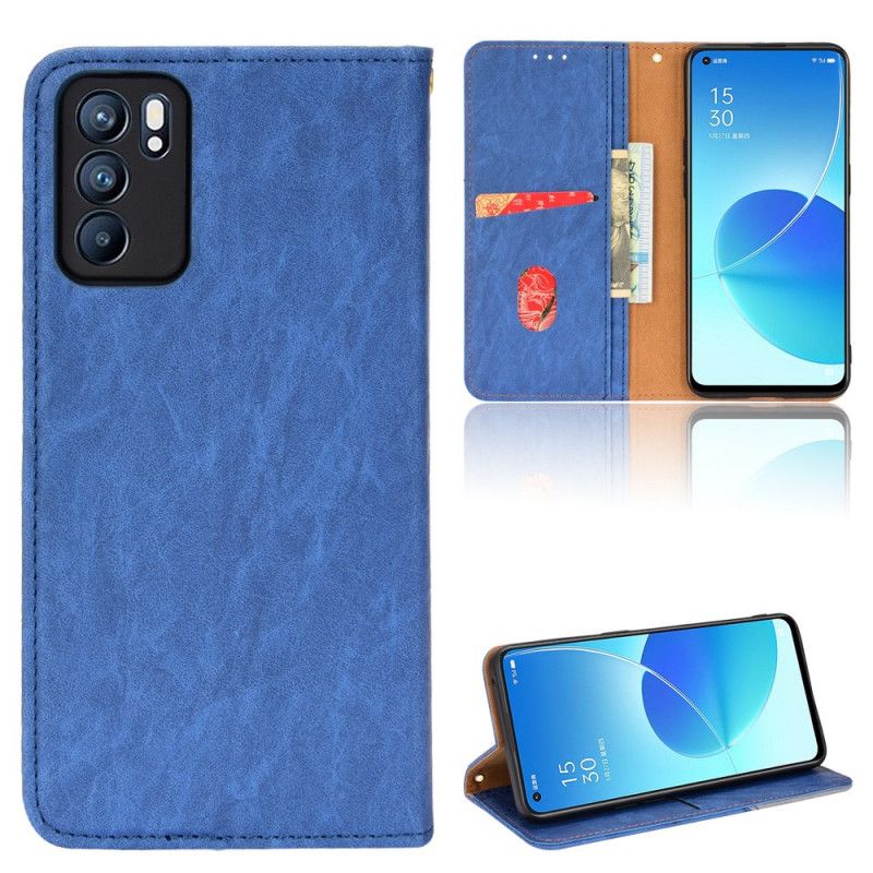 Flip Cover Oppo Reno 6 5g Kunstlæder Bicolor Oblique