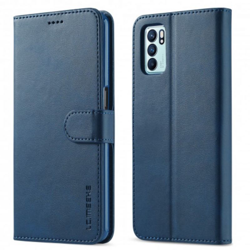 Flip Cover Oppo Reno 6 5g Lc.imeeke Lædereffekt