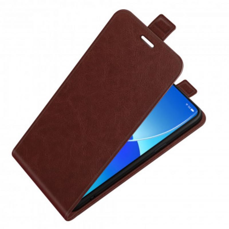 Flip Cover Oppo Reno 6 5g Lodret Flap Lædereffekt