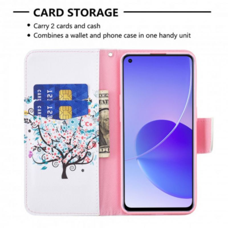 Flip Cover Til Oppo Reno 6 5g Blomstertræ