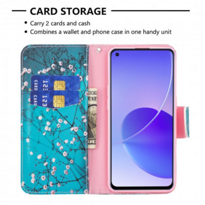 Flip Cover Til Oppo Reno 6 5g Blomstrende Grene