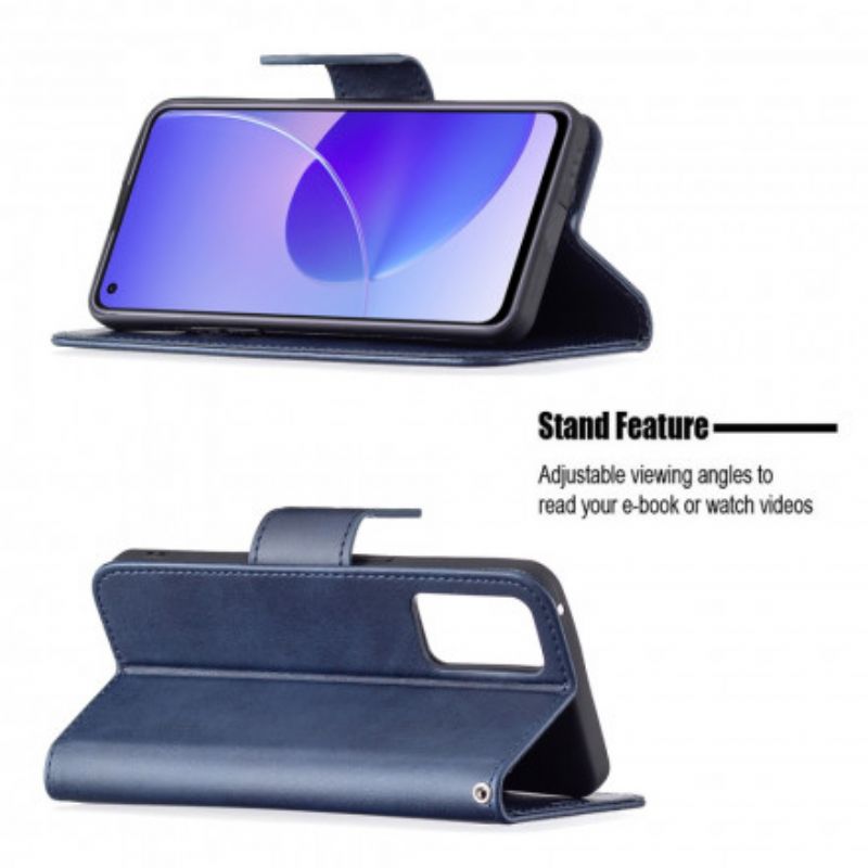 Flip Cover Til Oppo Reno 6 5g Glat Flap Skrå