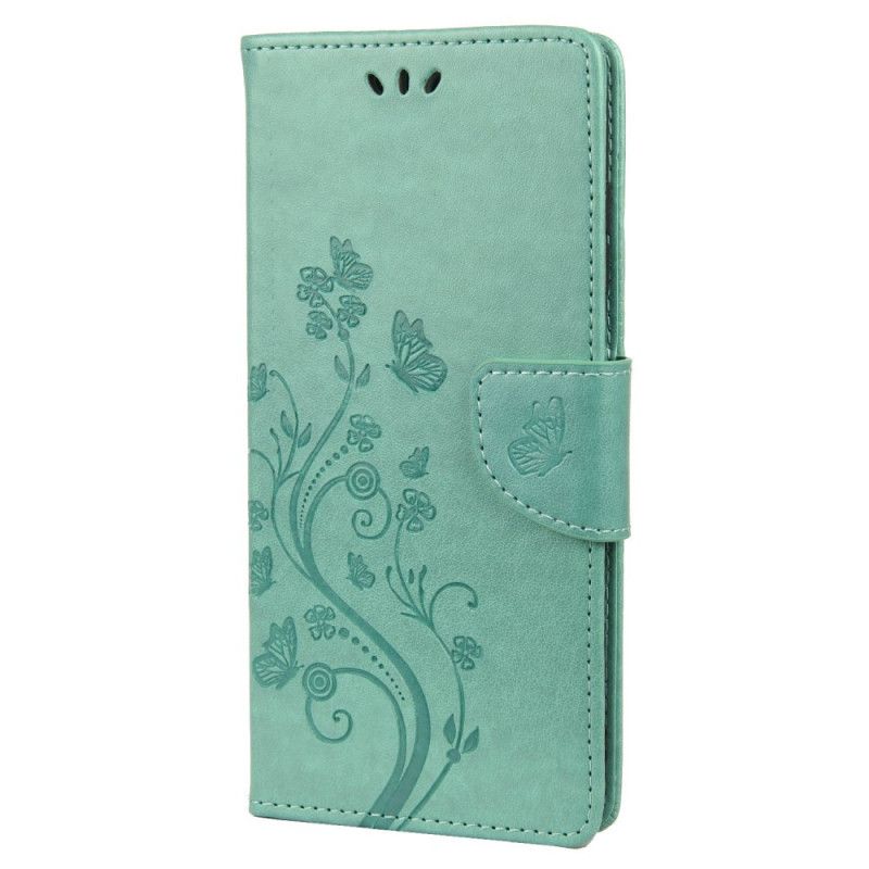 Flip Cover Til Oppo Reno 6 5g Sommerfugle Og Blomster