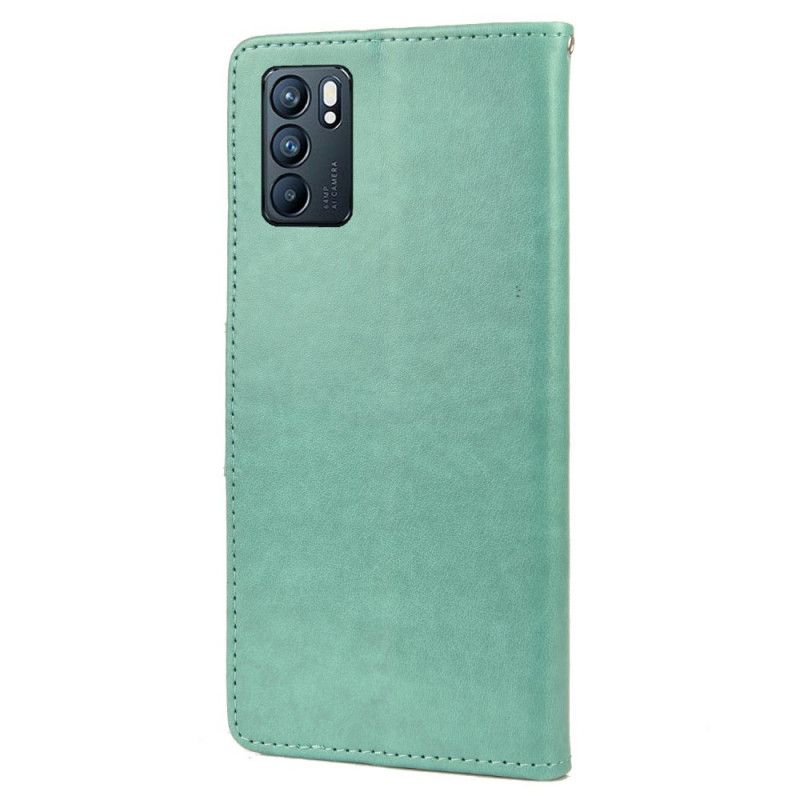 Flip Cover Til Oppo Reno 6 5g Sommerfugle Og Blomster