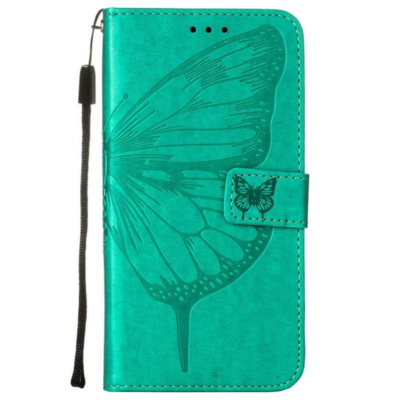 Læder Cover Oppo Reno 6 5g Telefon Etui Butterfly Design