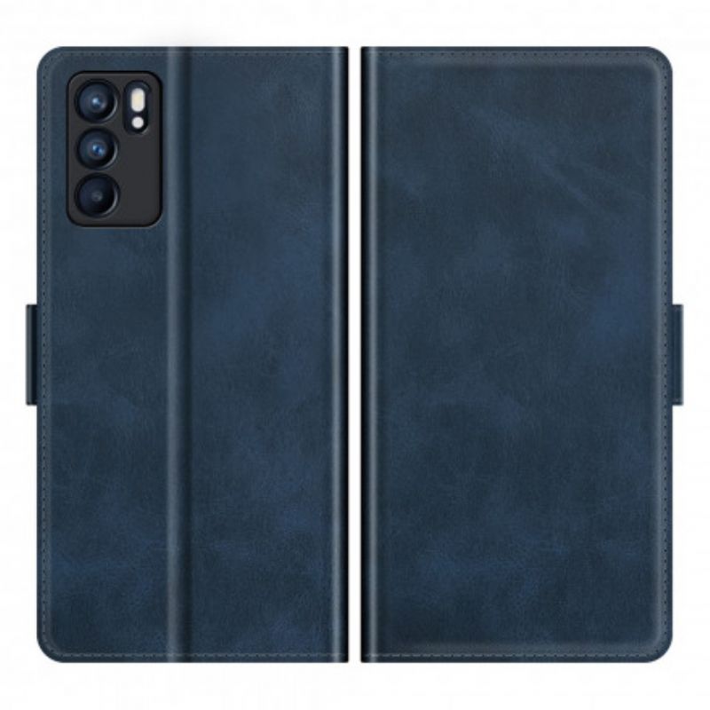 Læder Cover Oppo Reno 6 5g Telefon Etui Dobbeltlukning