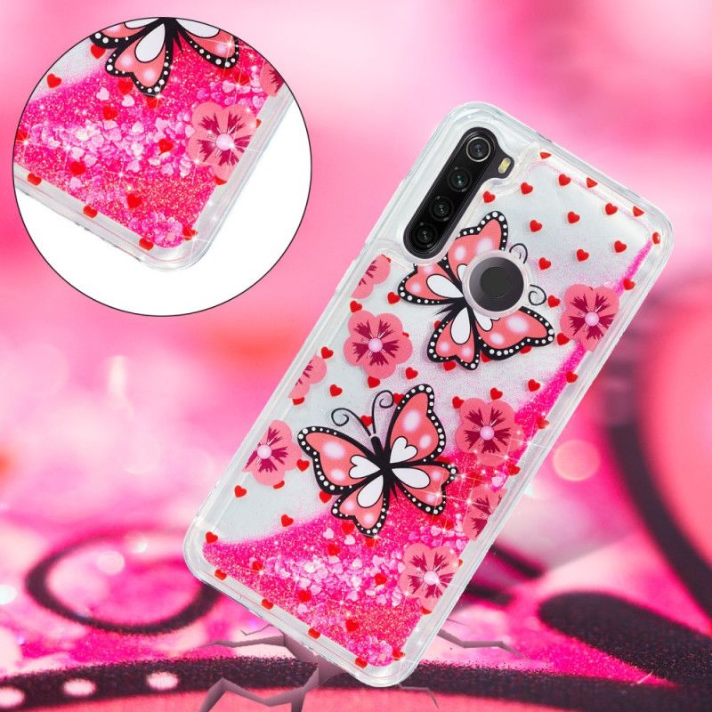 Cover for Xiaomi Redmi Note 8T Sommerfuglglitter