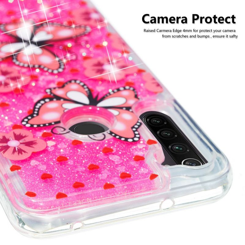 Cover for Xiaomi Redmi Note 8T Sommerfuglglitter