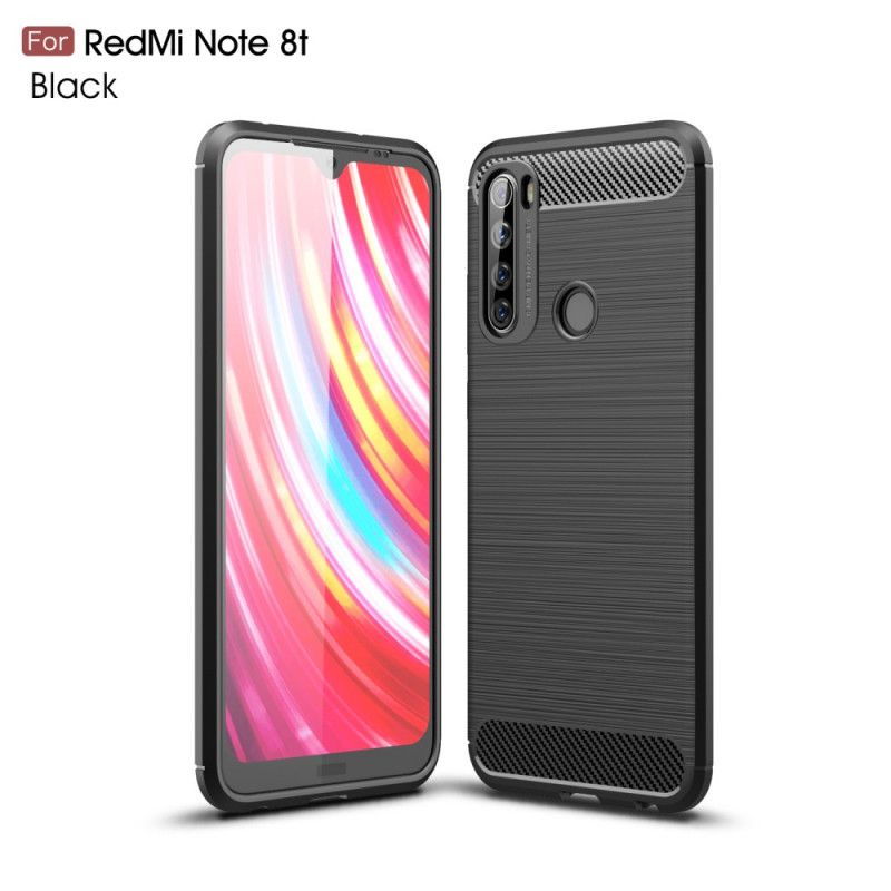 Cover Xiaomi Redmi Note 8T Sort Børstet Kulfiber Original