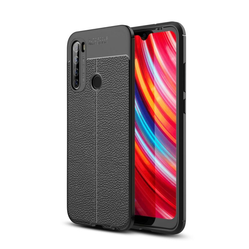 Cover Xiaomi Redmi Note 8T Sort Dobbelt Line Lychee Læder Effekt