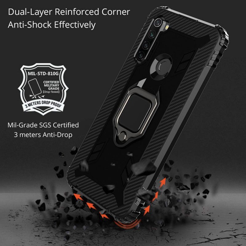 Cover Xiaomi Redmi Note 8T Sort Ring Og Kulfiber