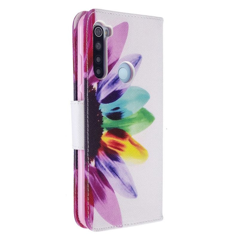 Flip Cover Læder for Xiaomi Redmi Note 8T Akvarelblomst