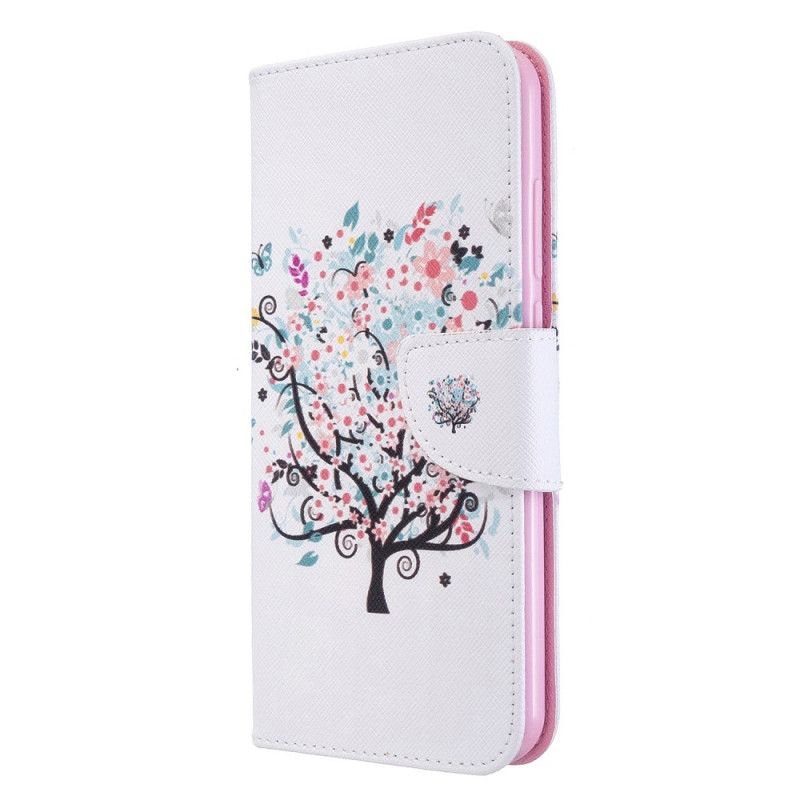 Flip Cover Læder for Xiaomi Redmi Note 8T Blomstret Træ