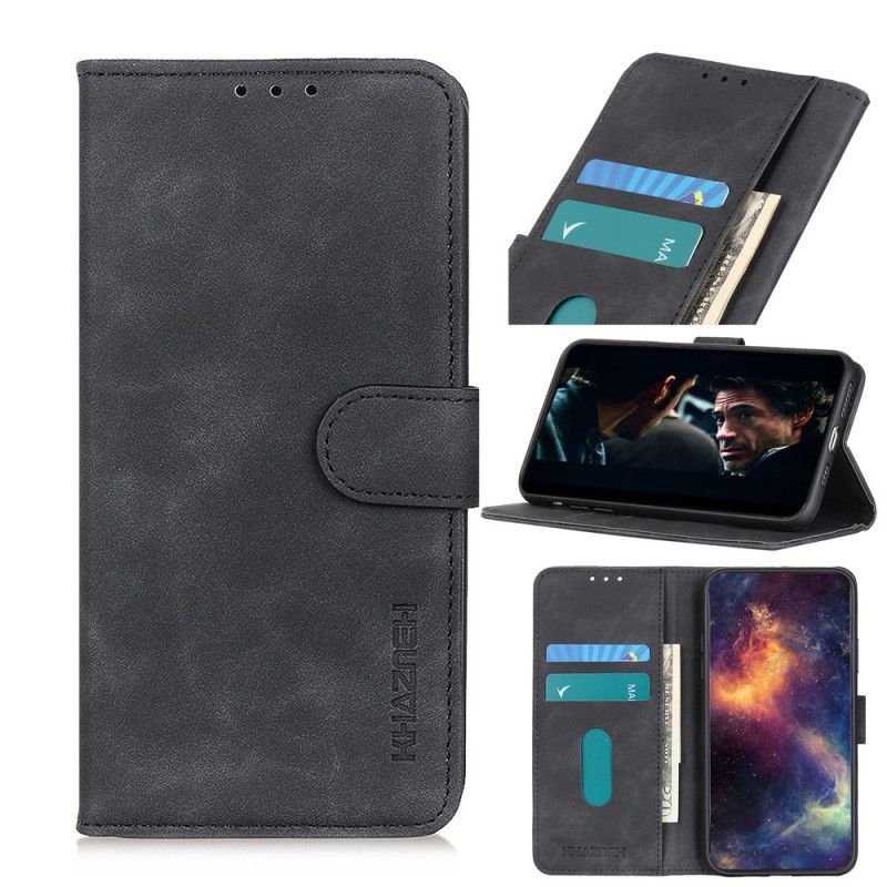 Flip Cover Læder for Xiaomi Redmi Note 8T Sort Vintage Khazneh Læder Effekt Mat