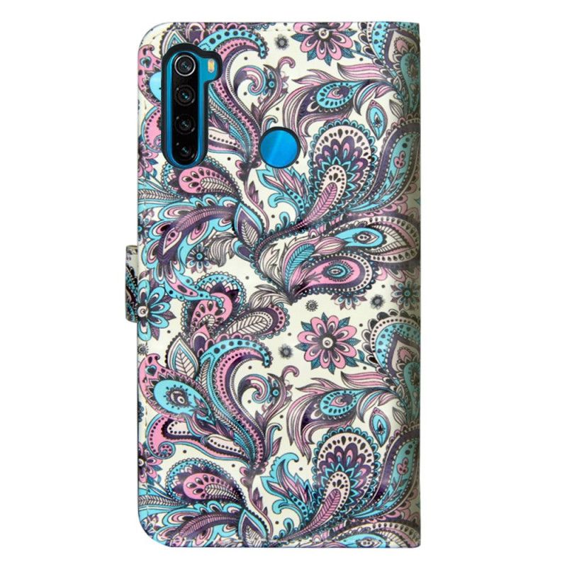 Flip Cover Læder Xiaomi Redmi Note 8T Mønstrede Blomster Beskyttelse