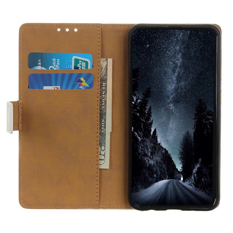 Flip Cover Læder Xiaomi Redmi Note 8T Orange Blomstrende Træ