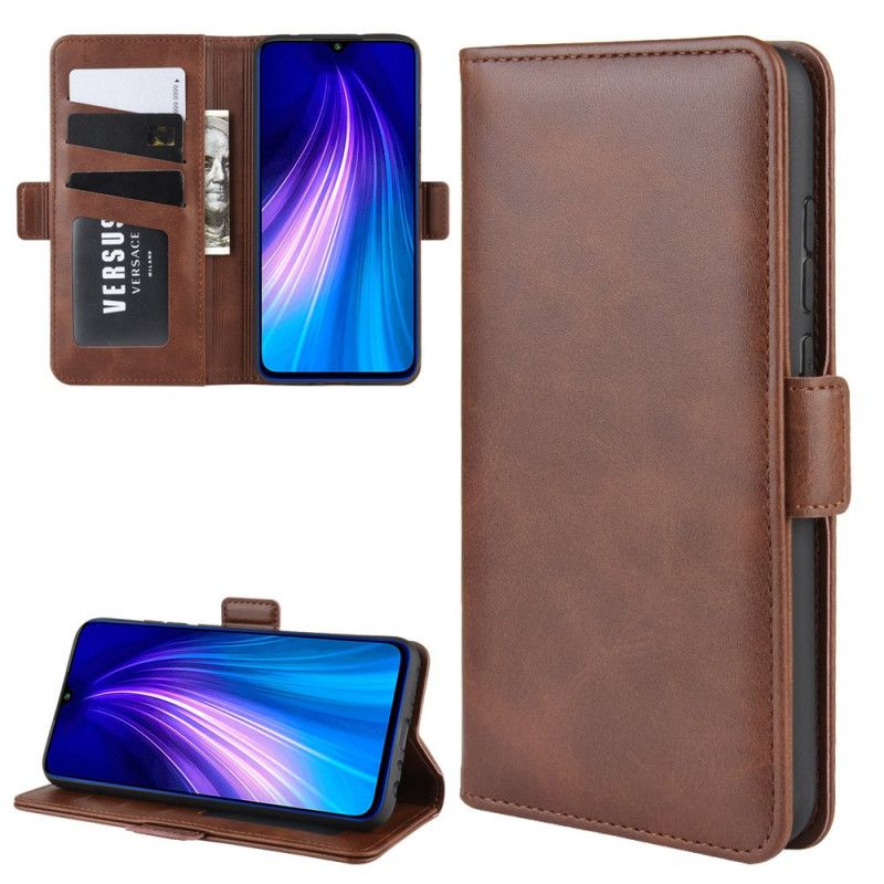 Flip Cover Læder Xiaomi Redmi Note 8T Sort Dobbelt Flap