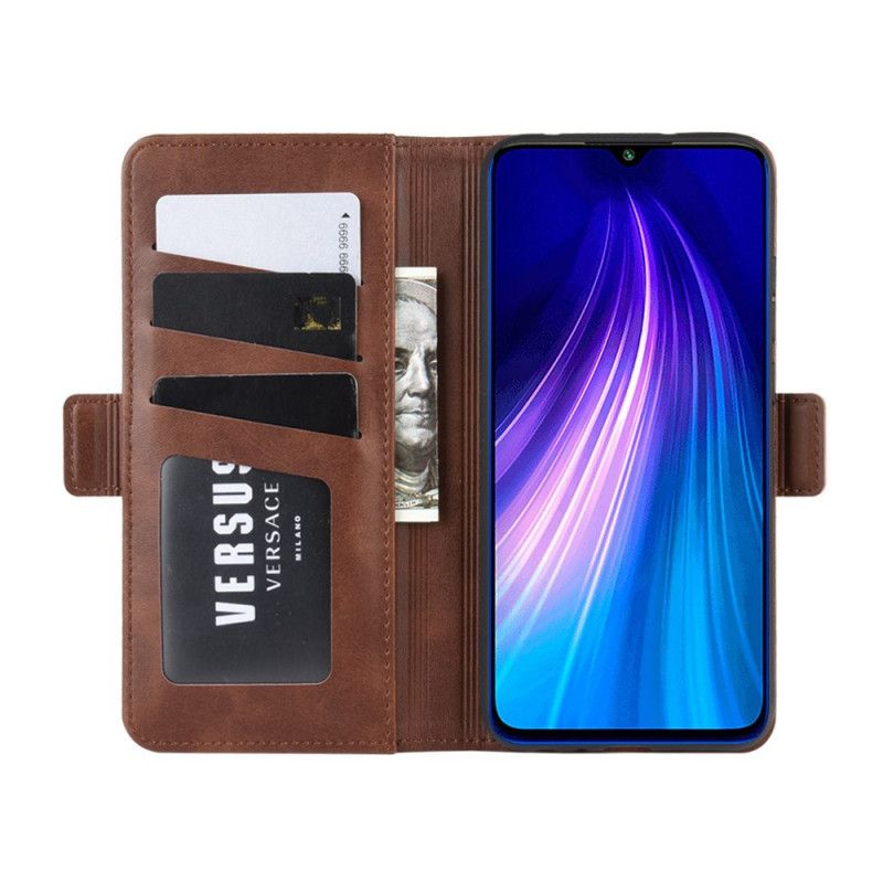 Flip Cover Læder Xiaomi Redmi Note 8T Sort Dobbelt Flap