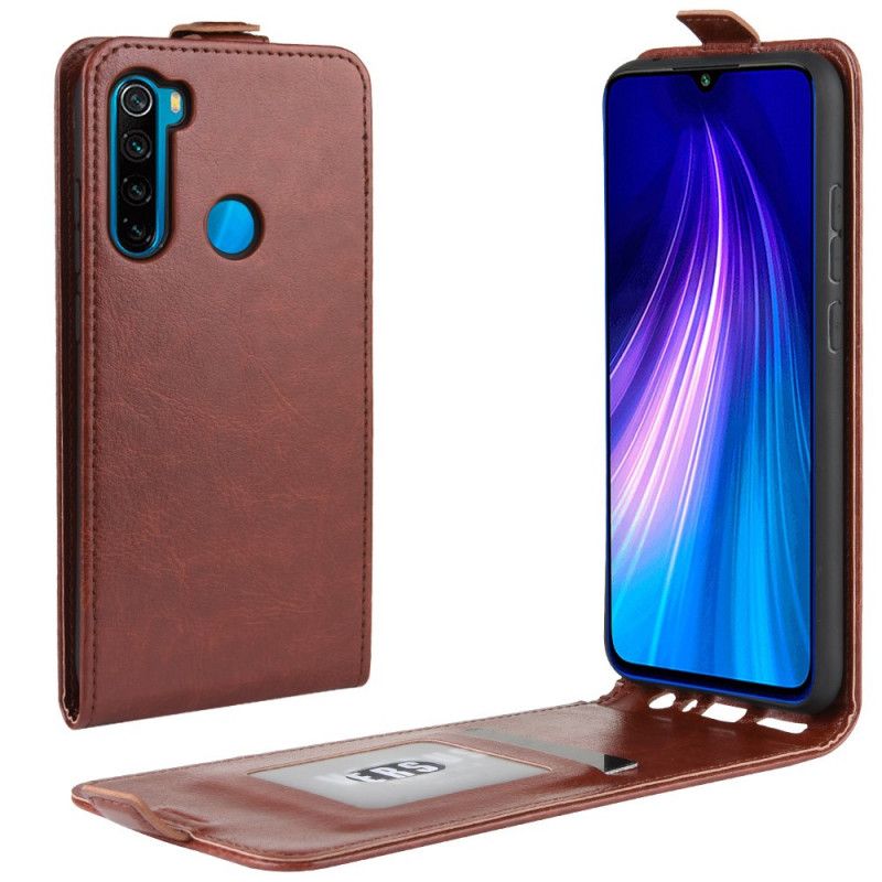 Flip Cover Læder Xiaomi Redmi Note 8T Sort Foldning Af Lædereffekt