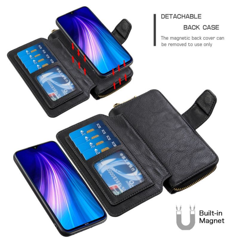 Flip Cover Læder Xiaomi Redmi Note 8T Sort Multifunktionel Aftagelig Skal Original