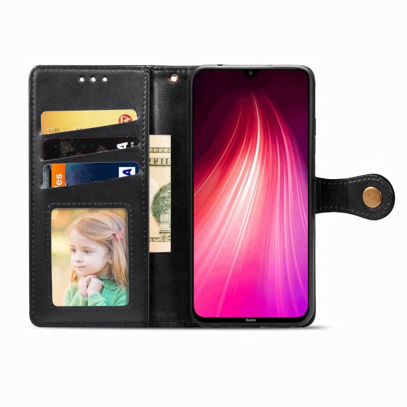 Flip Cover Læder Xiaomi Redmi Note 8T Sort Stil Læder Lychee Hat Prins Original